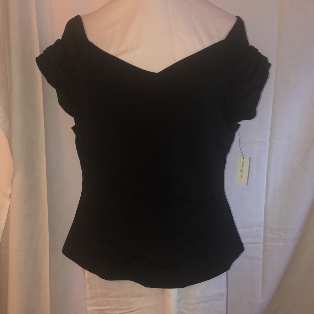 Banana Republic Elegant Black Off Shoulder Top xl